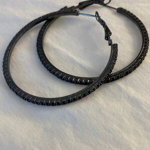Elegant Black Hoop Earrings